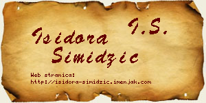 Isidora Simidžić vizit kartica